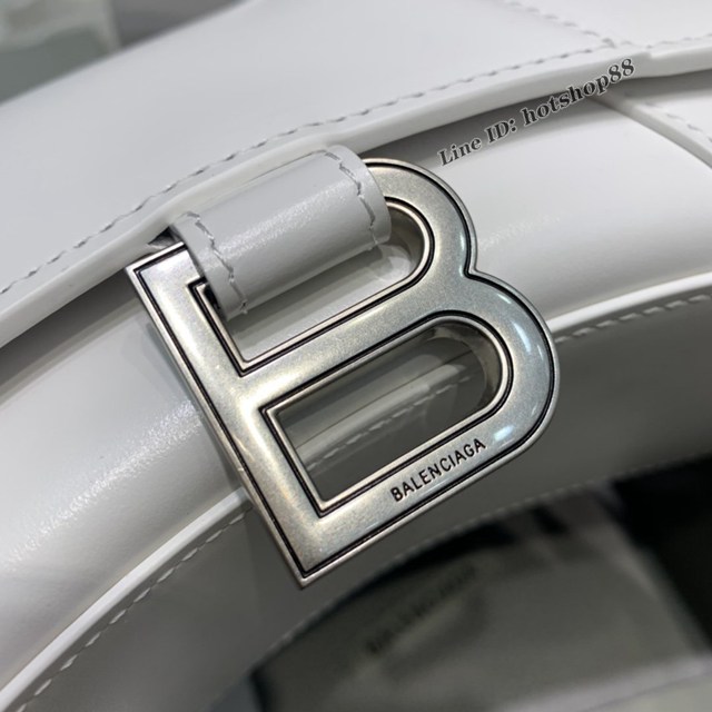 Balenciaga專櫃新款mini號手提肩背女包原單沙漏包 巴黎世家平紋白銀扣沙漏包 fyj1408